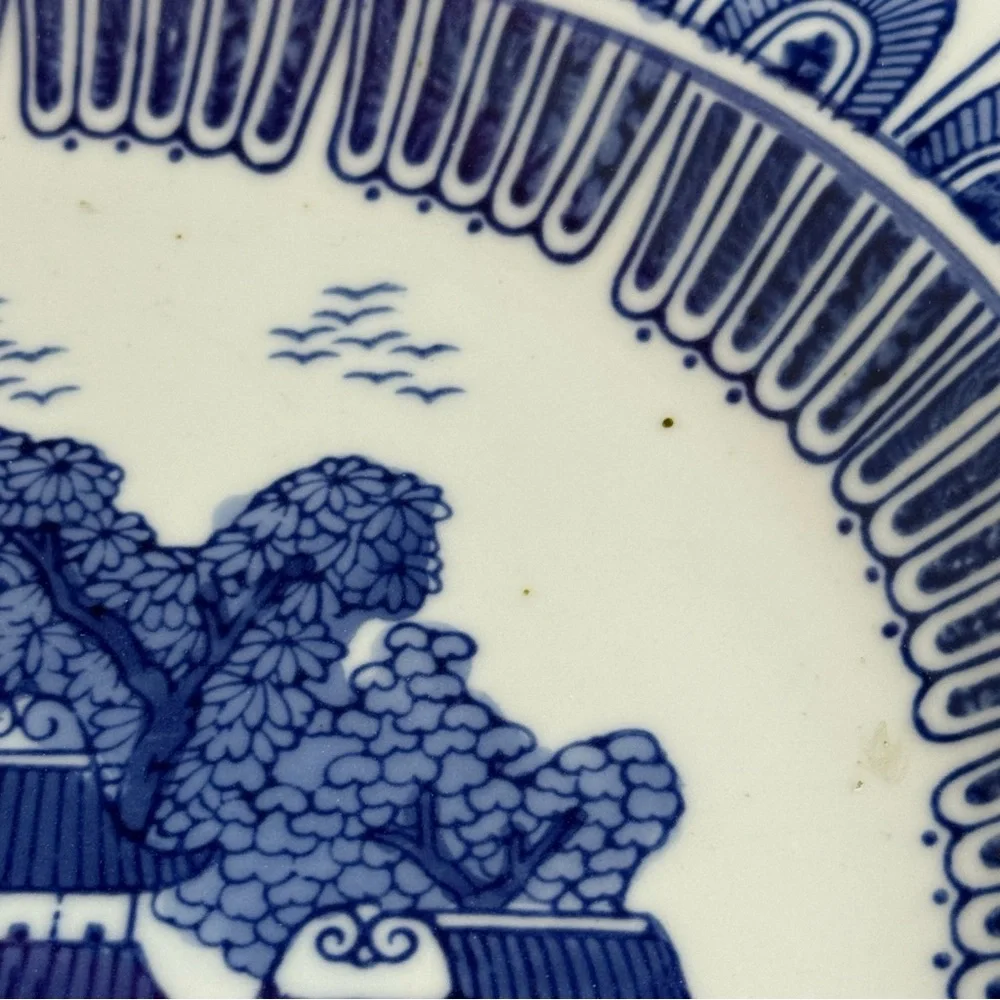 Blue Willow Style Porcelain Serving Platter – Large 20” Oval Transferware